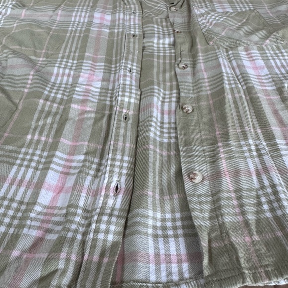 Sanctuary Olive and Blush Plaid Shirt - Picture 2 of 5